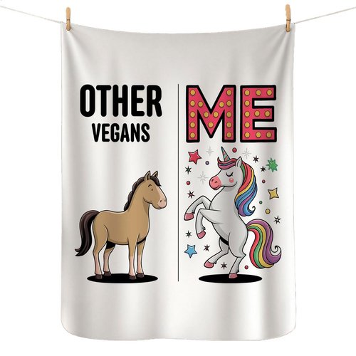 DesiDD Other Vegans Me Unicorn Blanket - Funny Vegan Throw Blanket for Coworker Staff Employee Boss Manager Gifts - Appreciation, Birthday, Christmas, Graduation - 50"x60"