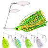 Spinnerbait Fishing Lure, Hard Metal Jig Spinner Baits Kits Swimbait for Bass Trout Pike Salmon Walleye Freshwater Saltwater 0.35oz