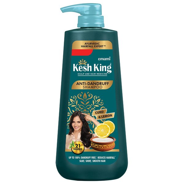 KESH KING Anti Dandruff Shampoo | Ayurvedic Hair Cleanser with Curd & Lemon | Reduce Hairfall | Nourishes Itchy Scalp | Gives Smooth & Soft Hairs | 20.29 Fl Oz/600ml