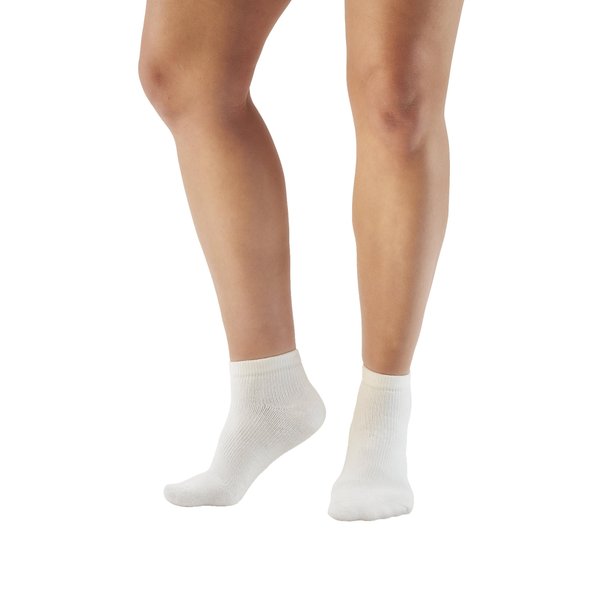 Ames Walker AW Style 141A Coolmax 8-15 mmHg Mild Compression Ankle Socks White Medium