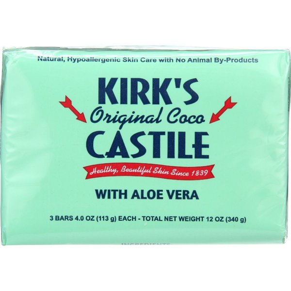 Kirks Natural Bar Soap - Coco Castile - Aloe Vera - 4 oz - (Pack of 3)