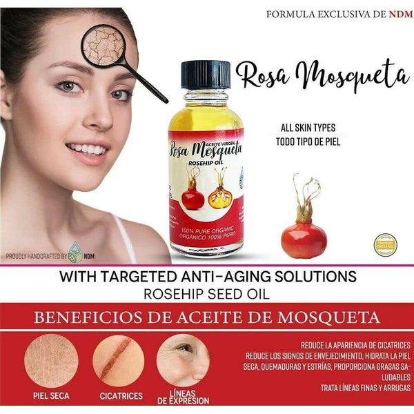 Aceite Rosa Mosqueta Virgen Oil Rosehip Natural Orgánico Anti Arrugas Skin Care