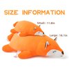 Niuniu Daddy Fox Stuffed Animals Not Weighted, Cute Big Lying Fox Plush Toy, 18.1in Kawaii Soft Plushies, Hugging Body Pillow for Christmas/Birthday/Party Gifts Presents for Kids Girls Boys Adults
