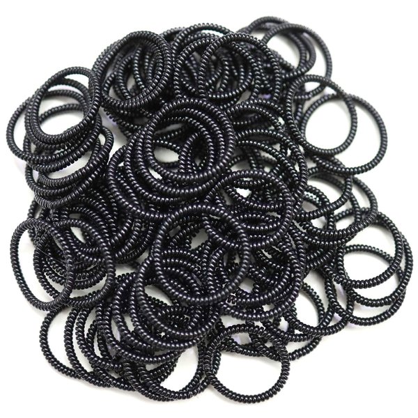 Spiral Hair Ties 100 Pcs, No Crease Hair Ties,Phone Cord Hair Ties, Elastic Coil Hair Ties Black for Women Girls