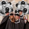 Funhot Black and Silver Balloons Set, 60PCS Black Silver Party Balloon, 12Inch Matt Black Latex Balloons Metallic Silver Confetti Balloons for Birthday Engagement Wedding Graduation Party Decoration