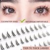 Bottom Lash Clusters Crescent Shape DIY Eyelash Extension 90Pcs Lower Individual Lash Clusters Clear Band Wispy Natural Clusters(7mm) Matched Thin to Thick Lash Clusters Natural Eye Makeup Effect