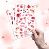 Crazy Night Valentine's Day Temporary Tattoos for Kids Women-102 Styles, Red Heart Love Rose Bouquet Cupid Fake Tattoos Valentines Day Stickers Games Gifts Party Decorations