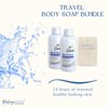 McKenzie Davis Dove Travel Size Body Wash Deep Moisture for Dry Skin, 3 oz, Bundle with Deep Cleaning Loofa Sponge, Travel Body Wash with 24hr Renewing MicroMoisture, Travel Soap for Nourishing Skin