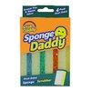 Scrub Daddy, Sponge Daddy - Dual Sided Sponge & Scrubber, Traditional Shape, FlexTexture, Soft in Warm Water, Firm in Cold, Deep Cleaning, Dishwasher Safe, Multiuse, Scratch Free, Odor Resistant, 4ct