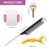 Coldairsoap 17 Pieces Hair Parting Tools Set, Included 8P Hair Parting Ring 2P Metal Rat Tail Comb 6P Hair Sectioning Clip with 1P Magnetic Wrist Sewing Pin Holder for Braiding (Colorful)