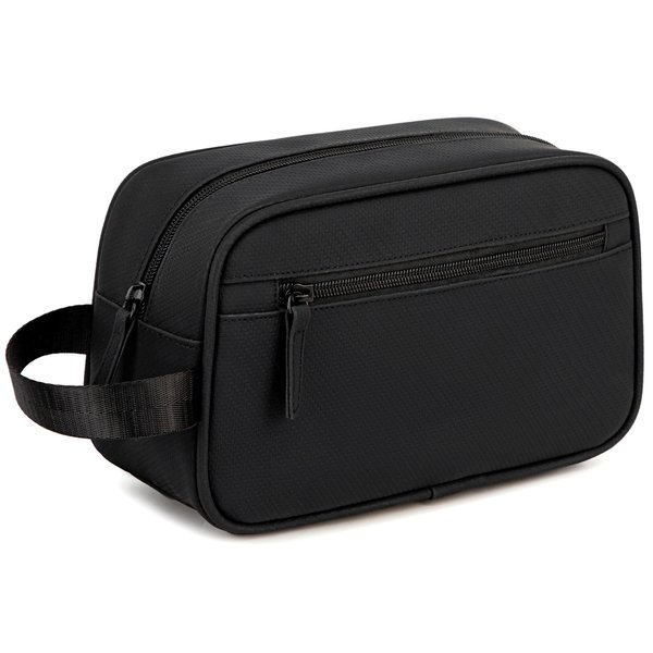 Travel Toiletry Bag for Men, PU Leather Toiletries Dopp Fit, Water Resistant Shaving Bags, Small Bathroom Hygiene Organizer Pouch, Gift For Mens Women Traveling Accessories