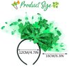 Kilshye St Patricks Day Headband Green Light Up Shamrock Headpeice Sequin Bow Headbands Irish Costume Hair Accessories for Women and Girls