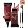 Tinted Eyebrow Gel Kit-2PCS Burgundy Thickening Brow Gel para cejas,Colored Brow Fillers Brow Glue,Long Lasting Waterproof Eyebrow Makeup,Halloween Makeup for Women with 2 Eyebrow Brushes-Set 06