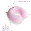 Sexysamba Cartoon Headrest & Neck Pillow for Kids Boys & Girls, Teens, Travel Accessories for Airplane, Car, Recline, Memory Foam Cute Travel Pillow with Sleep Eye Mask - Pink Unicorn