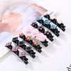 SENNI 7PCS Sparkling Crystal Stone Braided Hair Clips Hairpin Duckbill Clip with 3 Small Clips Flowers For Womens Girls Satin Fabric Hair Bands, Rhinestone Hair Clips Hair Accessories Gift (Style 6)