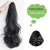 Anbuwei Claw Clip Ponytail Extension Synthetic Curly Wavy Clip in Hair Pieces 18 Inch Long Pony Tails Hair Extensions for Women (Natural Black)