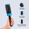 ForPro Professional Collection Expert Stylist Choice Nano Ceramic Hair Brush, 100% Natural Anion Bristle, Silicone Ergonomic Handle, 2" Ceramic Round Brush, Matte Blue