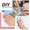 Quaferen Extra Short Nail Tips: 600Pcs Square Nail Tips Half Cover Acrylic Nails Clear Nail Tips for Nail Extension 12 Sizes With Box