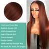 Reddish Brown Lace Front Wigs Human Hair Straight 13x6 HD Lace Front Wigs Human Hair Pre Plucked 13x6 frontal Wig Copper Human Hair Wigs with Baby Hair 12A Auburn Wig for Women 180% Density 28 Inch