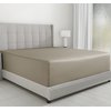 Luxuriously Soft Twin Fitted Sheet, 600 Thread Count Cooling Sheets, Sateen Weave, 100% Cotton Sheets, No-Pop Elastic for Snug Fit, Deep Pocket Bottom Sheet with Head & Foot Tag (Taupe)