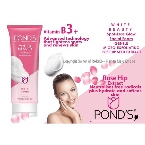 POND's White Beauty Facial Foam Face Wash Lightening Acne Skin Cleanser Treatment 50g