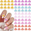 CHANZET 120pcs Cute 3D Mushroom Nail Charms, Cute Nail Glitter Charm for Nails Art, Kawaii Resin Nail Art Decorations Rhinestones Glitter Ornaments Gems for Acrylic Nail DIY Craft Design Manicure