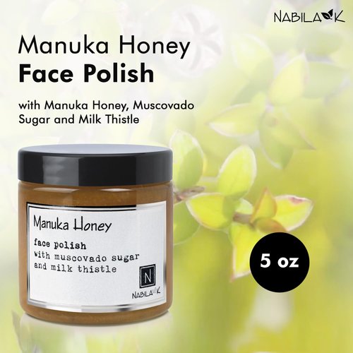 Nabila K Manuka Honey Face Polish with Muscovado Sugar and Milk Thistle - 5oz