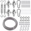 TooTaci T316 Stainless Steel Sun Shade Sail Hardware Kit Rectangle 6 Inch,50ft 1/8 Cable Wire for Rectangle Shade Sail,70pcs Marine Grade Shade Sail Hardware with 1/8 Cable for Patio,Outdoor Canopys