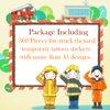 ATSMOICY 360 Pieces Fire Truck Party Temporary Tattoos stickers - Firefighter Party Fireman Birthday Baby Party Favors Decorations Kids Tattoo Gifts