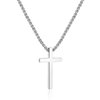 Ursteel Easter Gifts for Teen Boys Men - Cross Necklace for Men, Stainless Steel Cross Chain Silver Mens Cross Necklace 18 Inch, Christian Jewelry Cross Necklace for Men Gifts