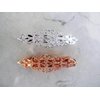 Generic Small pair of antique silver or rose gold crystal hair clip clamp (Crystal option: No crystals, Primary color: Silver)