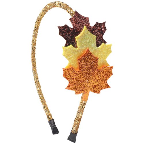 Totelux Fall Headband Glitter Maple Leaf Hair Band Sparkly Orange Yellow Brown Leaf Hair Accessories for Women Girls Thanksgiving Party Headdress Decoration Birthday Wedding Supplies