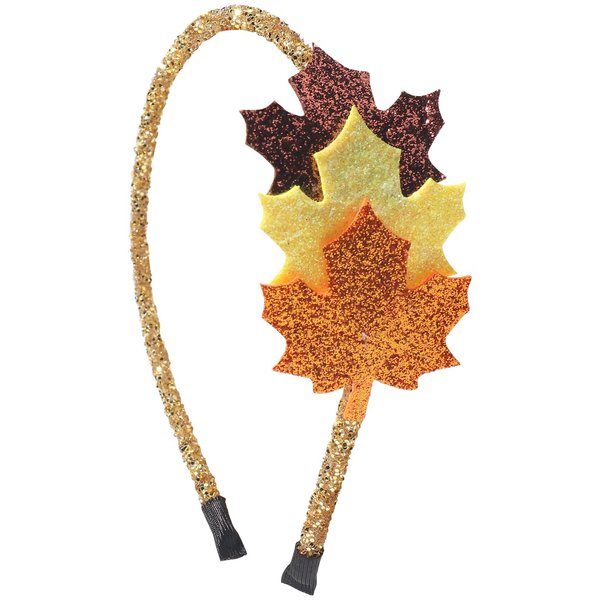 Totelux Fall Headband Glitter Maple Leaf Hair Band Sparkly Orange Yellow Brown Leaf Hair Accessories for Women Girls Thanksgiving Party Headdress Decoration Birthday Wedding Supplies