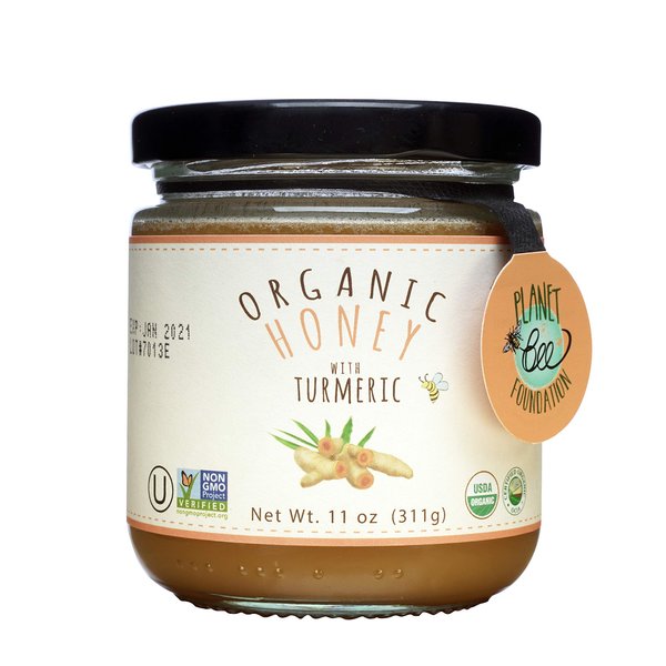 GREENBOW Organic Honey with Turmeric - 100% USDA Certified Organic, Non-GMO, Gluten Free Organic Turmeric Honey - Whole Food Organic Turmeric Honey – 11oz (311g)