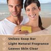 One With Nature Dead Sea Mineral Lemon Sage Bath and Body Soap Bars - 4 Oz 3 Pack Lemon Soap Bar with Dead Sea Salt, Shea Butter, Argan Oil and Over 20 Essential Minerals - Ideal for All Skin Types