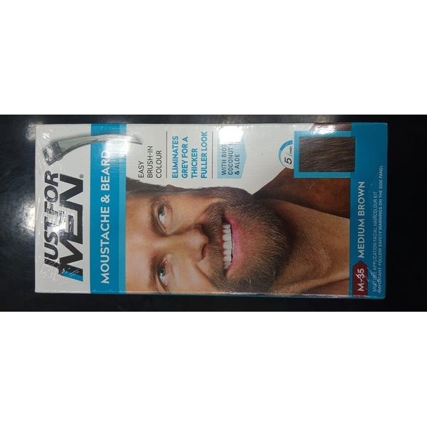 JUST FOR MEN Color Gel Mustache & Beard M-35 Medium Brown 1 ea (Pack of 2)