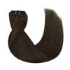 Full Shine Straight Remy Hair Weft Extensions Sew in Weft Hair Extensions Full Head Double Weft Hair Color 2 Darkest Brown Weft Human Hair Bundles 105 Grams 18 Inch