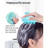 YQBOOM Shampoo Brush Scalp Massager 2 Pcs Silicone Shower Brush Hair Manual Dandruff Brush Waterproof Hair Scrub Tool for Wet Dry Hair Ladies Men Black Blue