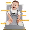 Booster Seat for Kitchen Chair at Table - Toddler Harness Seat Straps High Back PU Ease of Cleaning Sturdy Booster Seat for Dining Table for Kid Child Baby