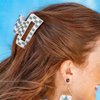 INK+ALLOY Beaded Hair Claw Clips, Game Day Claw Clips in School Colors, Handmade Hair Clips for College Students, Sports Fans, Teachers, Alumni, Team Gifts, 3.5-Inches (Light Blue & White Checkered)