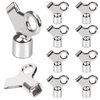 10pcs Radiator Bleeding Air Valve Key, Metal Radiator Keys Heating Radiator Bleed Hole Key Copper Alloy Vent Air Plumbing Valve Key Radiator Bleeder Key for Home Radiator and Faucet(Silver)