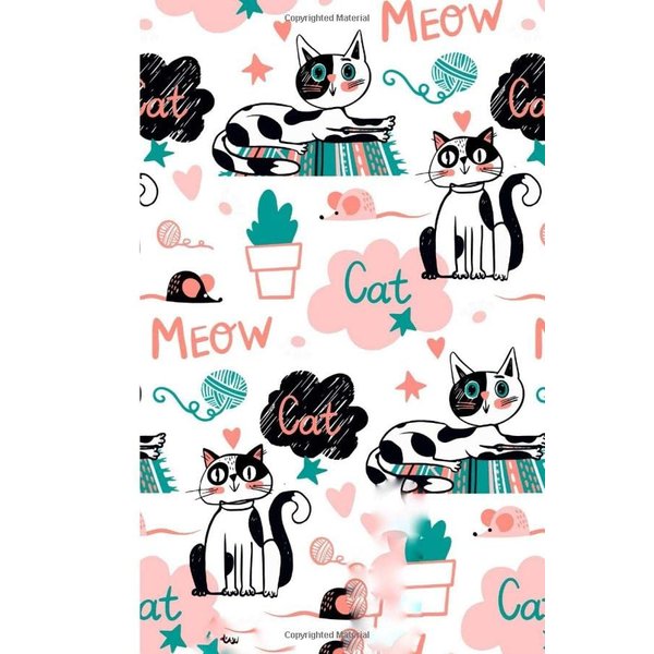 meow cat: Distinct cat is a gift for girls and boys to remind them of their important notes, 120 pages measuring 6x9