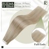 RUNATURE Tape in Hair Extensions Human Hair Ash Blonde Highlight Platinum Blonde Hair Tape in Extensions Full Ends Thick Glue in Hair Extensions Tape in Real Human Hair Double Sided 14 Inch 50g 20pcs