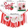 Strawberry First Party Decorations Highchair Banner 1st Crown One Cake Topper Sweet One Birthday Party Supplies