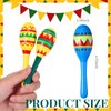 Civaner 12 Pcs Mini Fiesta Maracas for Adults Cinco De Mayo Maracas Mexican Party Decorations 6 Designs Maracas Party Favors for Mexican Party Props, 4.92 x 1.38 Inch