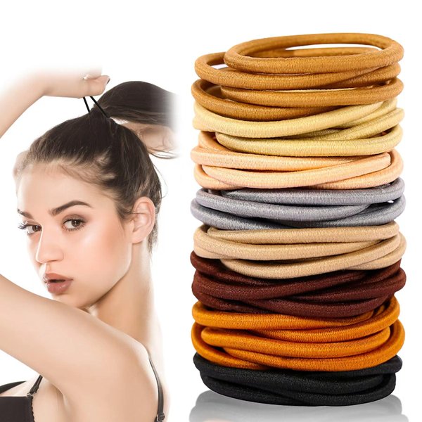 [180 PCS]4MM Ouchless Elastics Hair Ties No Damage Hair Elastic Bands Ponytail Holders Rubber Bands For Thin Middle Thick Hair