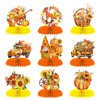 9 Pcs Autumn Thanksgiving Honeycomb Centerpiece Fall Paper Table Decorations 3D Honeycomb Decorations for Thanksgiving Fall Festival Party Supplies (Autumn)