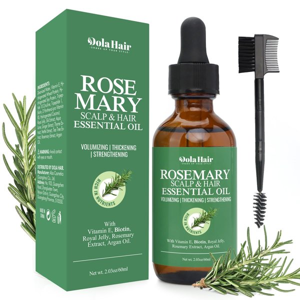 Rosemary Oil for Hair Growth Organic Essential Oil Rosemary Scalp Oil Rosemary Hair Oil Thin Hair Skin Healthy Scalp Hair Oil (2.03 Oz Rosemary Oil)