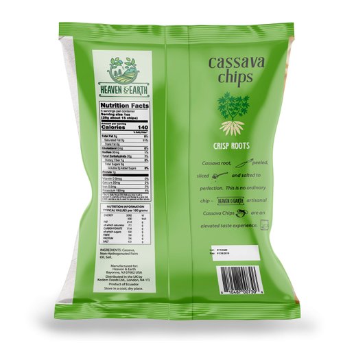 Heaven & Earth Cassava Chips, 5oz (2 Pack) Gluten Free, Non GMO