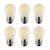 OPALRAY A15 Mini Globe Bulb with LED Filament, 2W Dimmable, 25 Watts Incandescent Replacement, E26 Medium Base, Small Size LED Bulbs, 200Lm Warm White Light(2700K), Frosted Glass Cover, 6 Pack